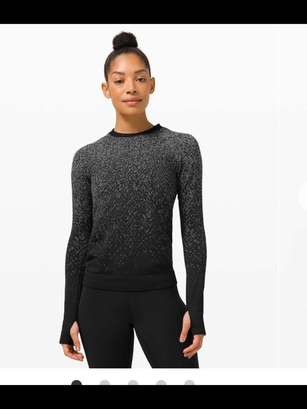 lululemon athletica Black Speckled Crewneck Sweater